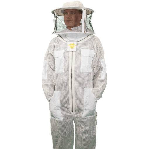 4XL SN14 3 Layer Bee Beekeeping Protective Suit Ventilated Round Veil Beekeeper 